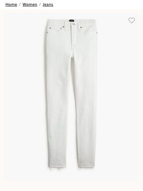 J. Crew 10" high-rise white skinny jean in signature stretch